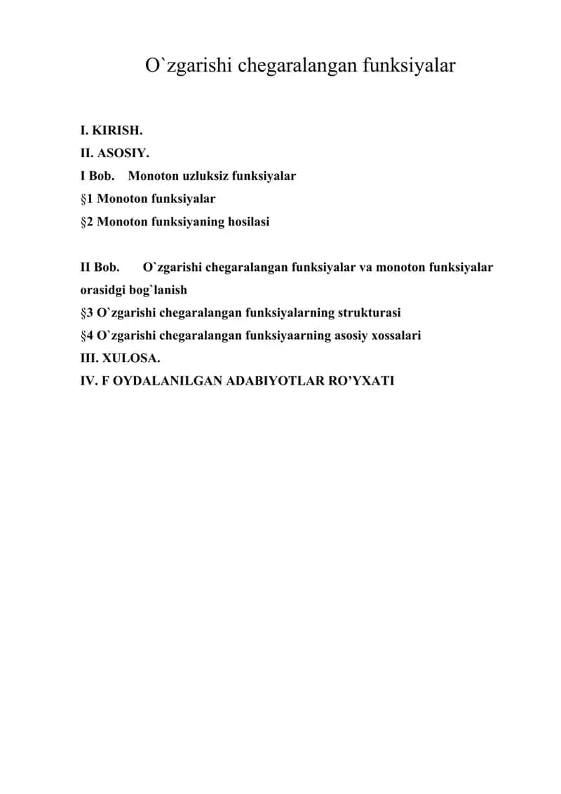 O`zgarishi chegaralangan funksiyalar 1