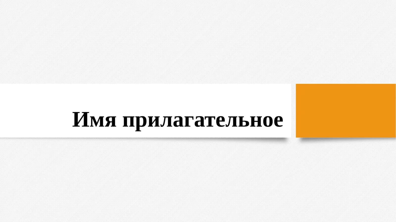 Имя прилагательное 1