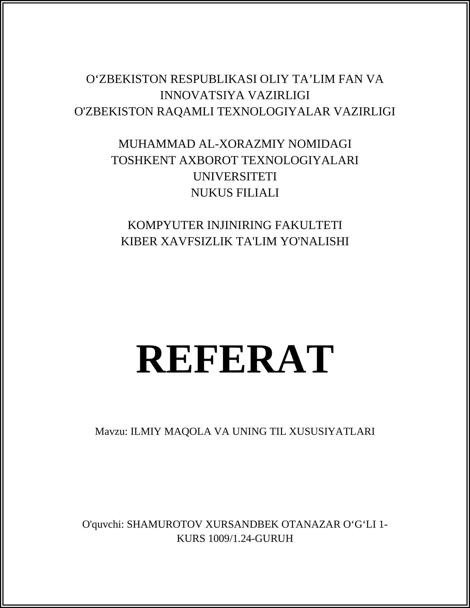 ILMIY MAQOLA VA UNING TIL XUSUSIYATLARI 1