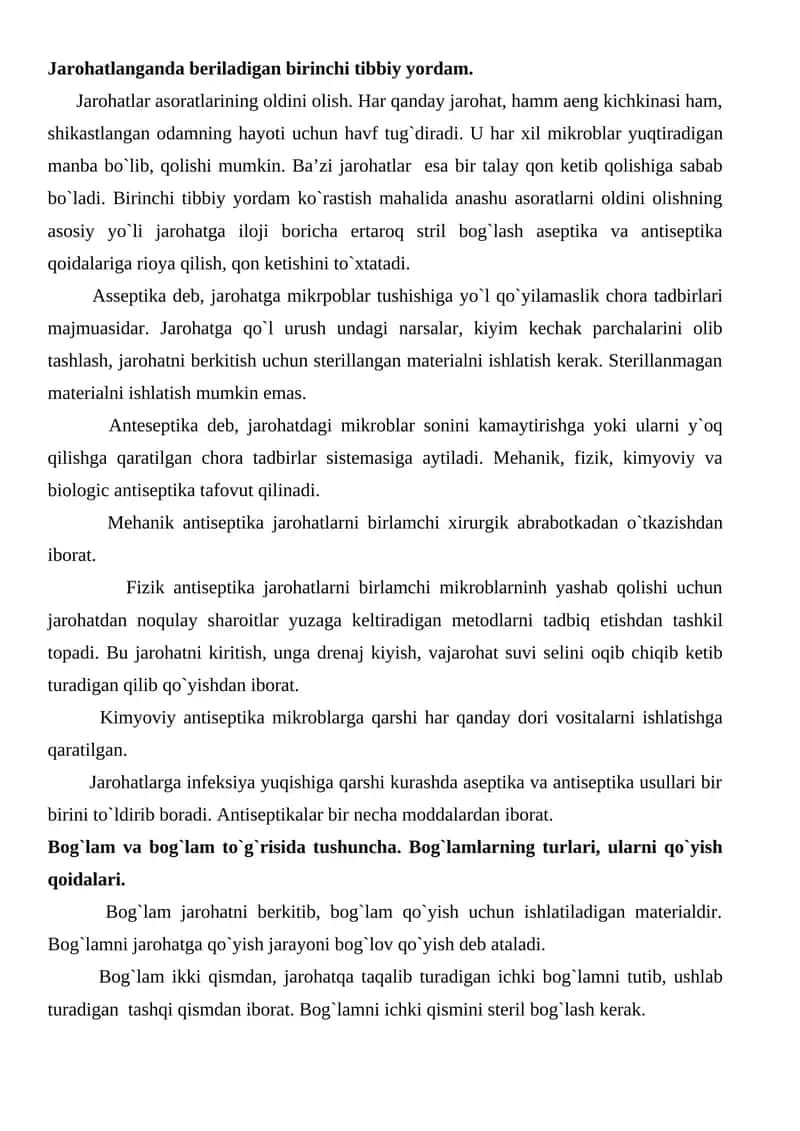 Birinchi tibbiy yordam 1