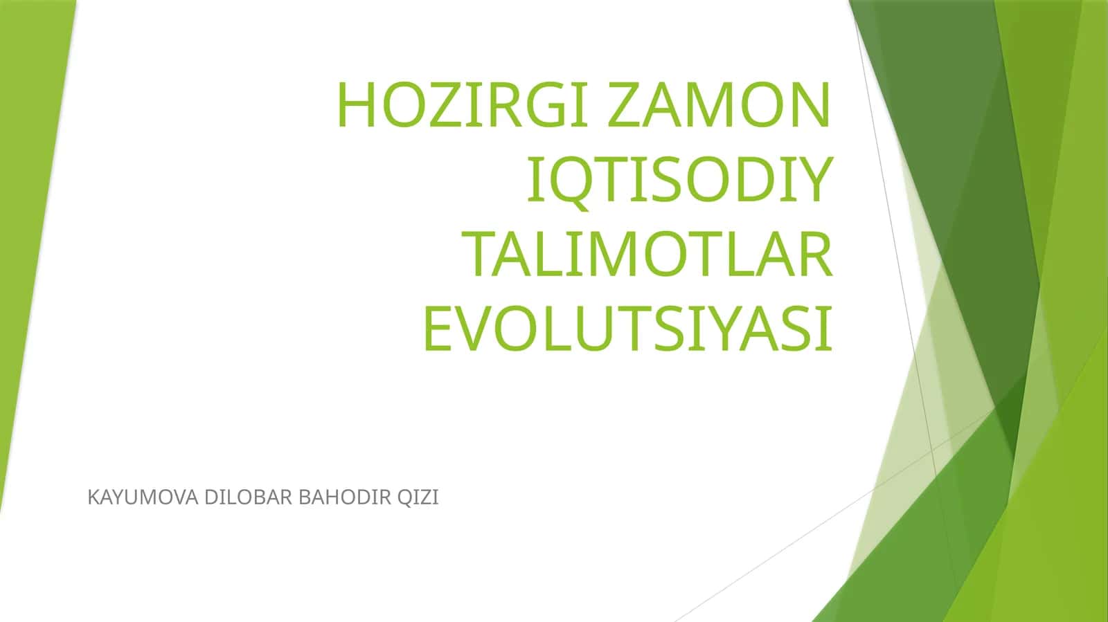 Iqtisodiy ta'limotlar tarixi 1