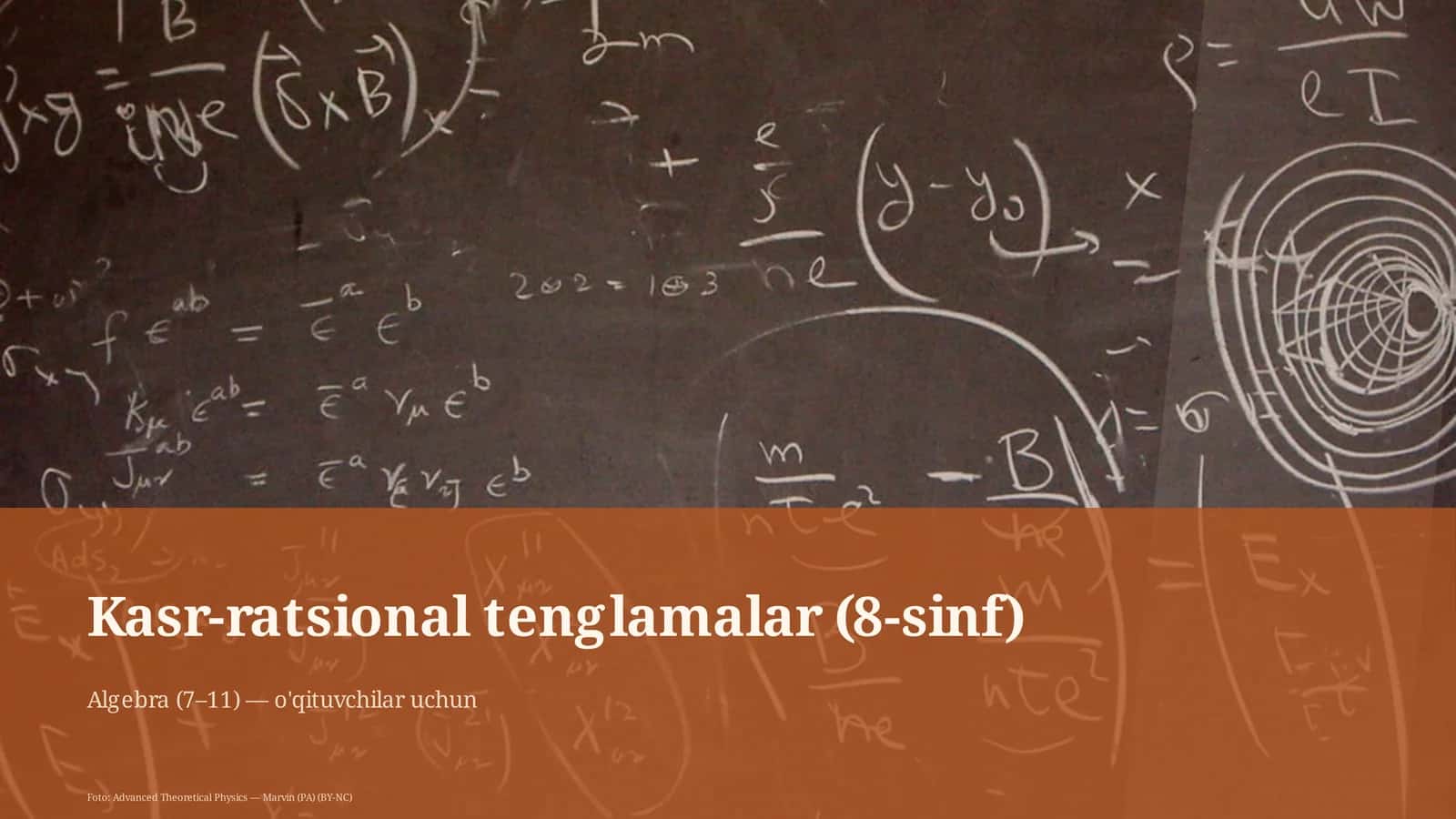 Kasr-ratsional tenglamalar (8-sinf) 1