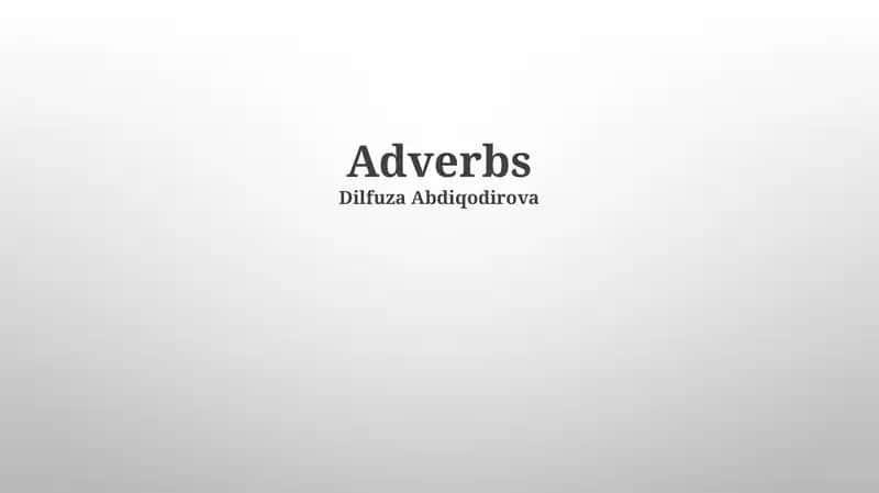Adverbs 1