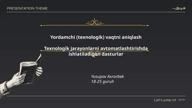 Yordamchi (texnologik) vaqtni aniqlash 1