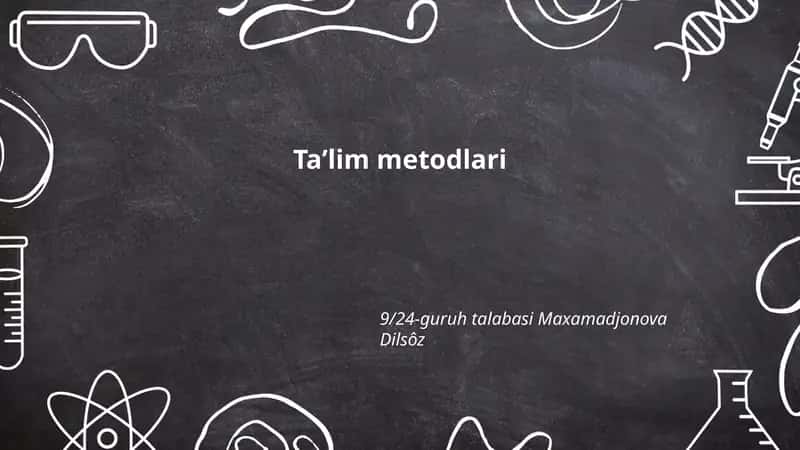 Anʼanaviy ta'lim metodlari 1