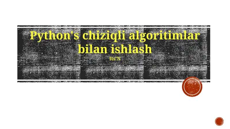 Python dasturlash tilidagi chiziqli algoritmlar 1