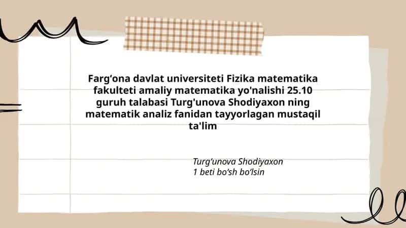 Amaliy matematika yo'nalishi 1
