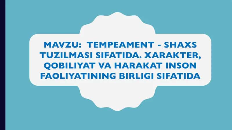 TEMPERAMENT 1
