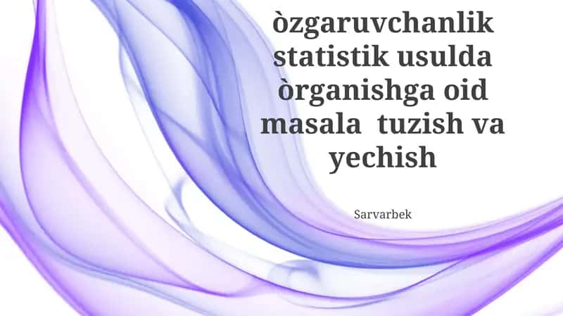 Statistik tahlil usullari 1