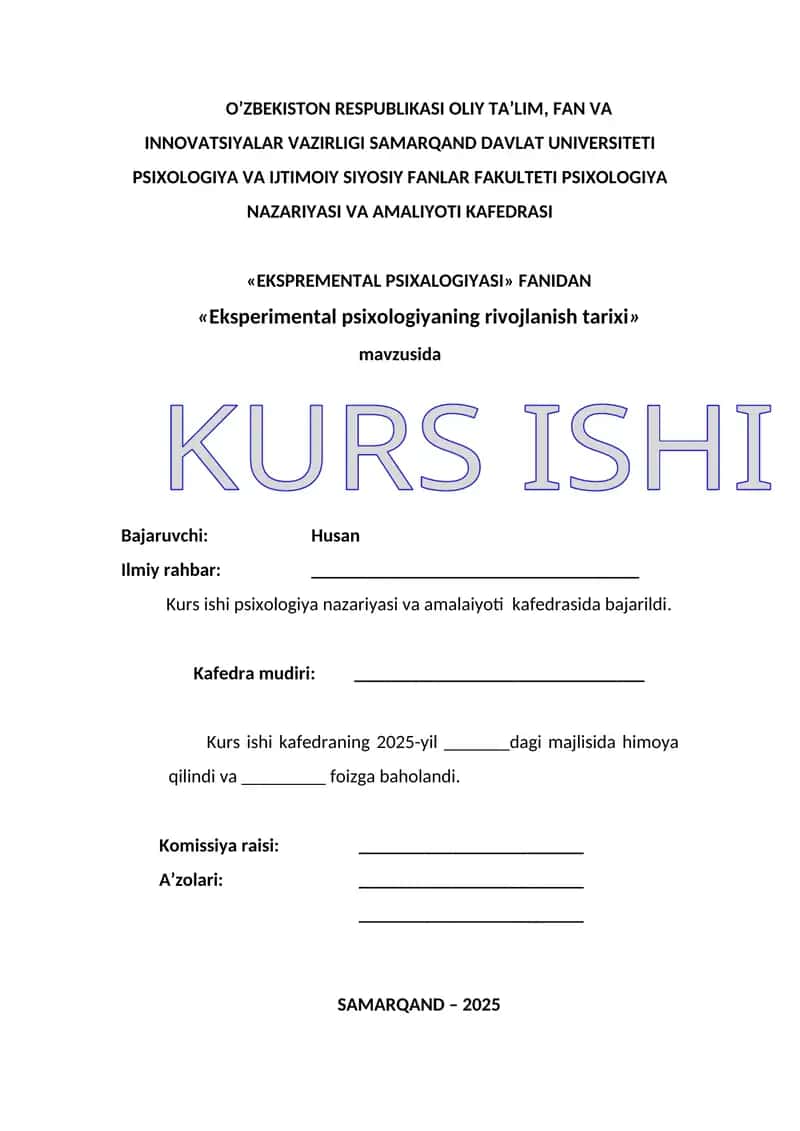Eksperimental psixologiyaning rivojlanish tarixi 1