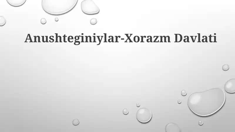 Anushteginiylar-Xorazm Davlati 1