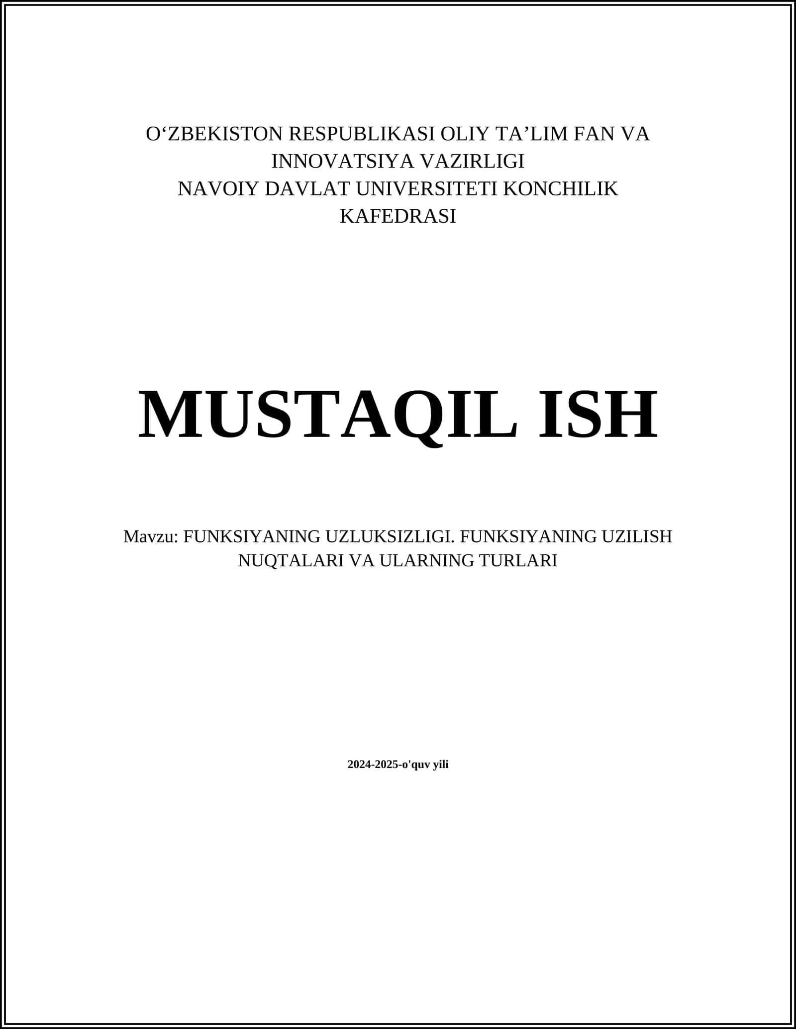 FUNKSIYANING UZLUKSIZLIGI 1
