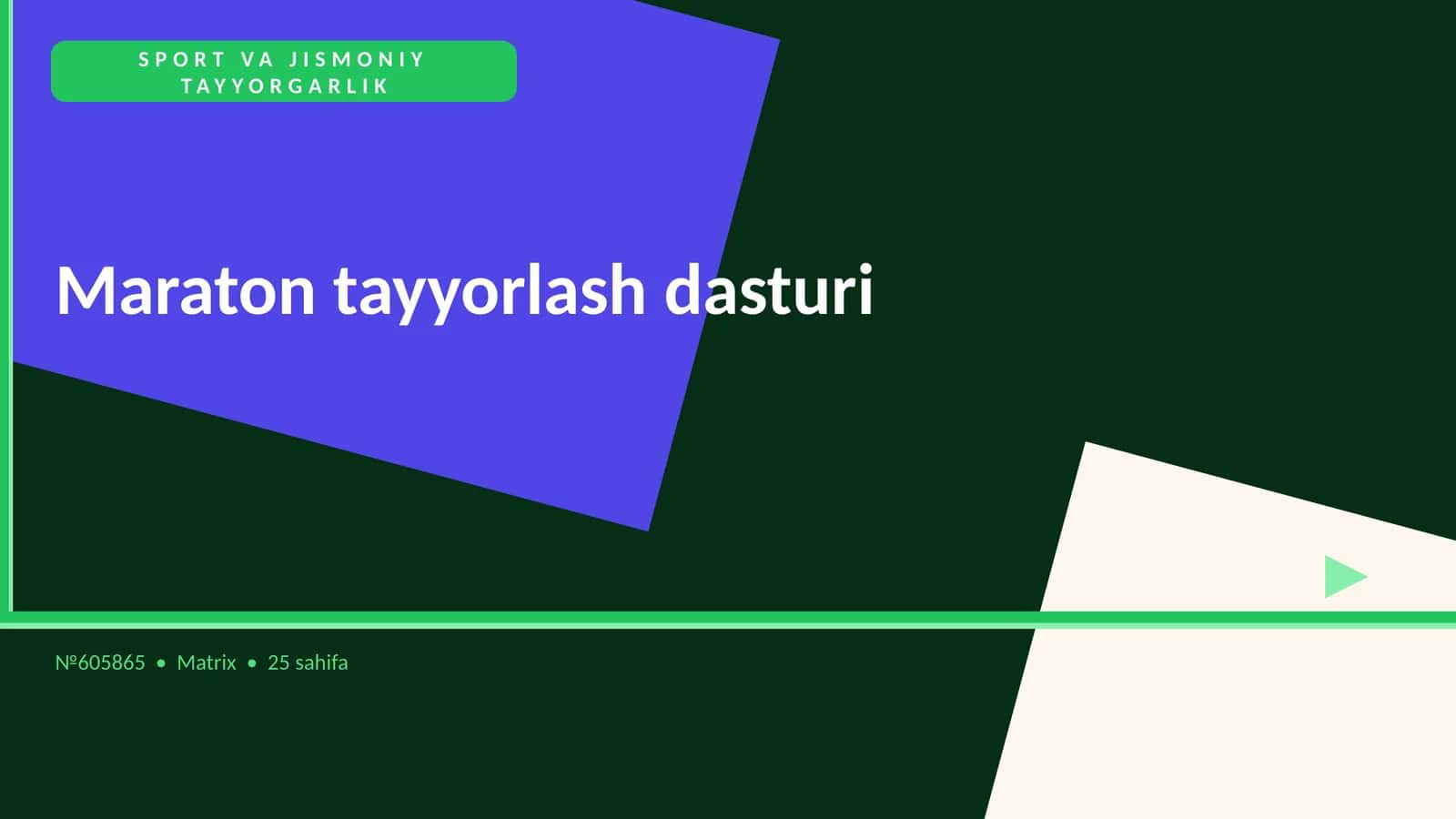 Maraton tayyorlash dasturi 1