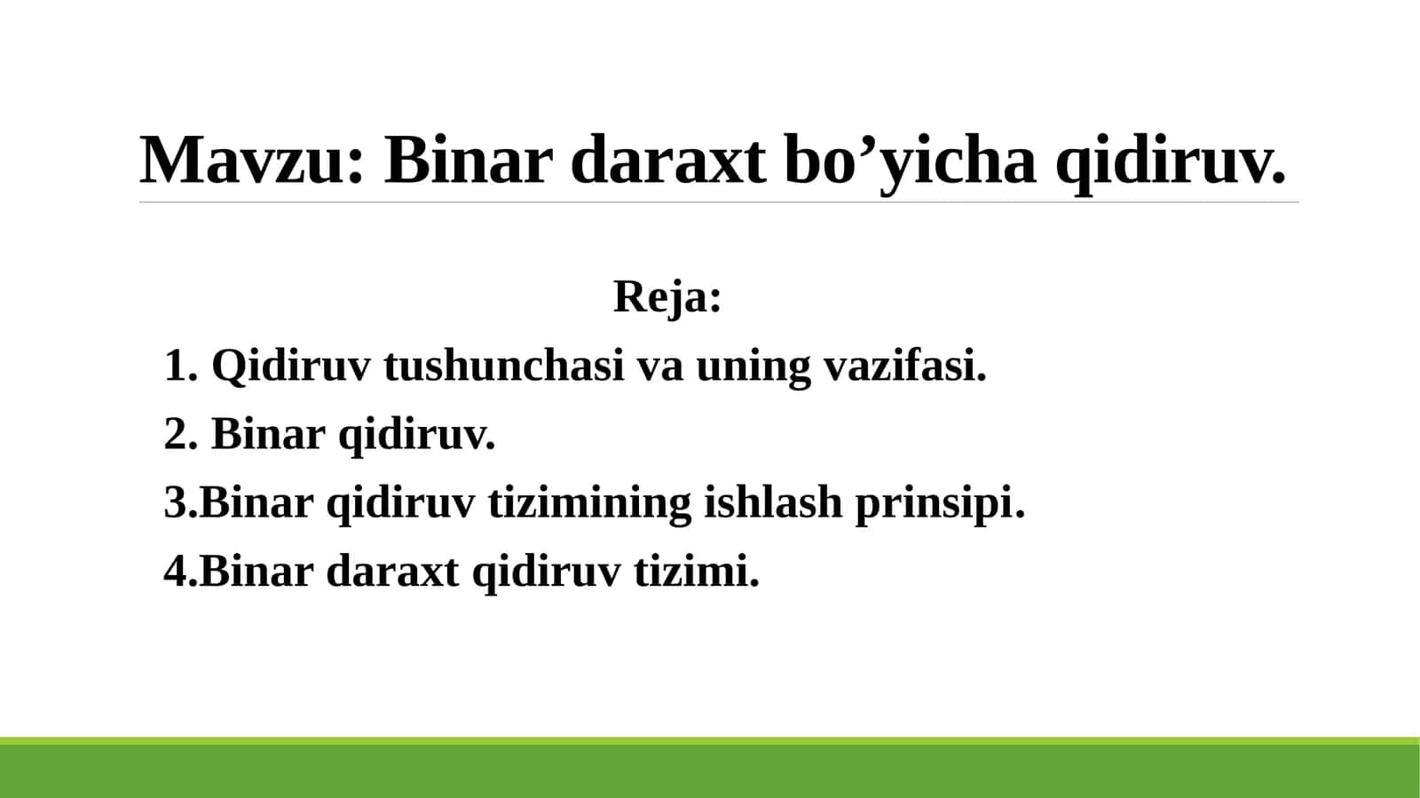 Binar daraxt bo’yicha qidiruv 1