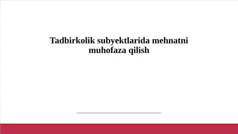 Mehnat sharoitlarini yaxshilash va xavfsizlik standartlarini joriy etish