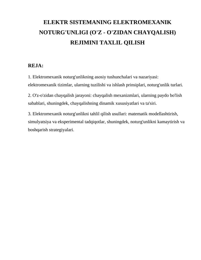 Elektromexanik noturg'unlik 1