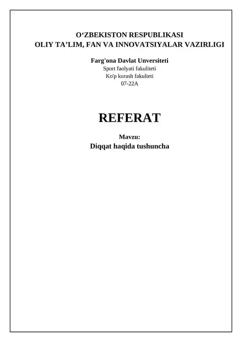 Diqqat haqida tushuncha