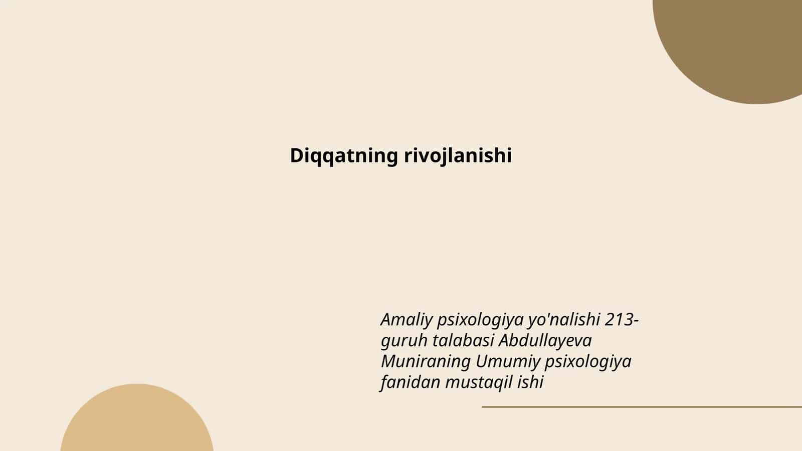 Diqqatning rivojlanishi 1