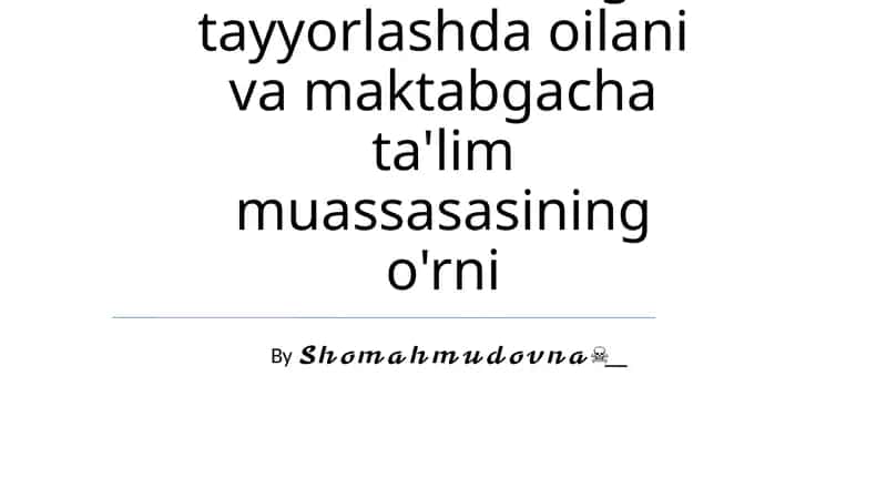 O'qituvchi-Oila Hamkorligi 1