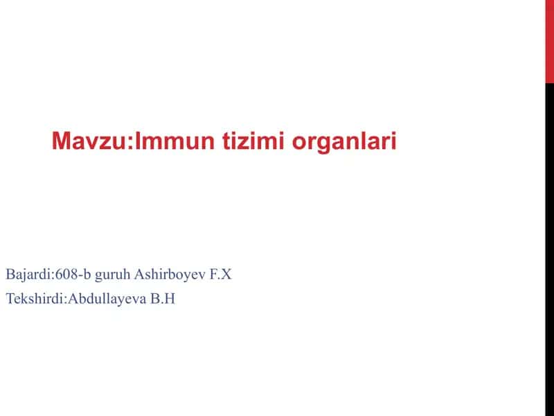 Immun tizimi organlari 1
