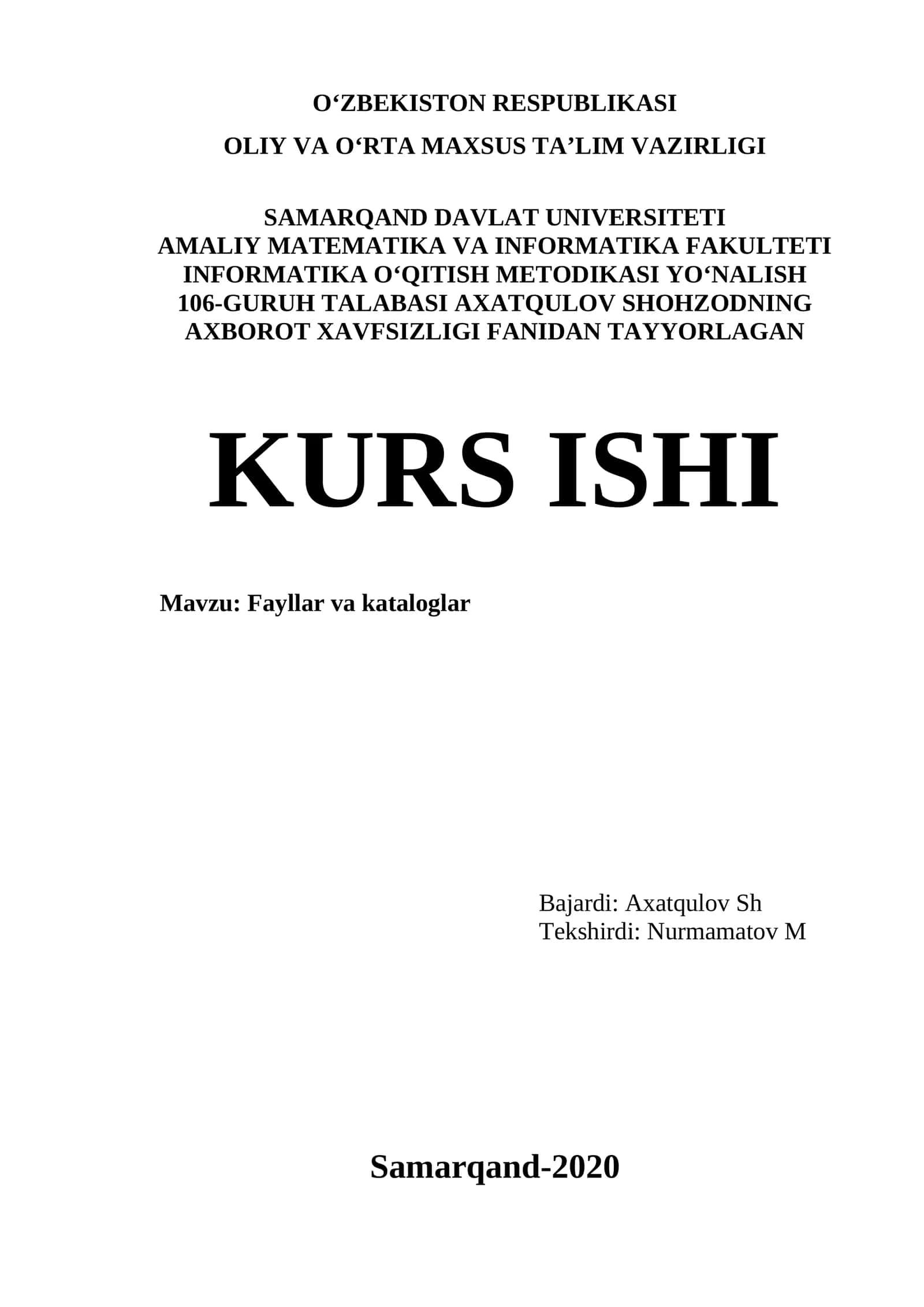 Fayllar va kataloglar 1
