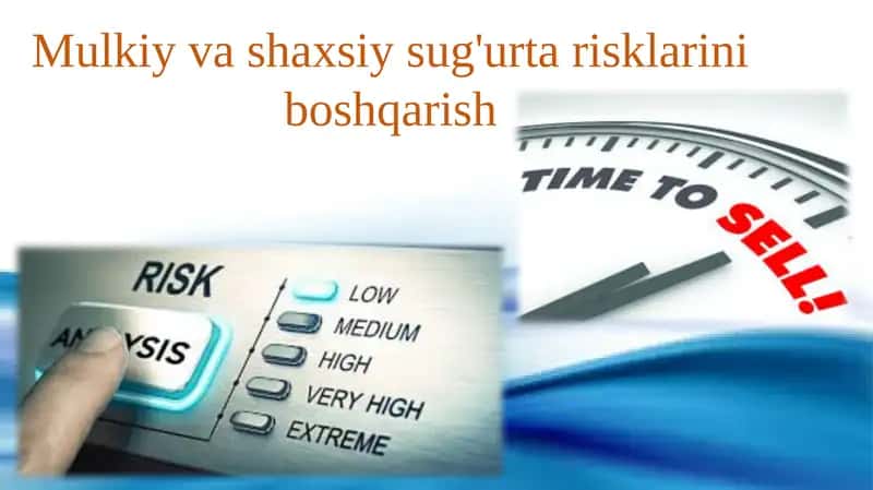 Mulkiy va shaxsiy sug'urtalarni boshqarish 1
