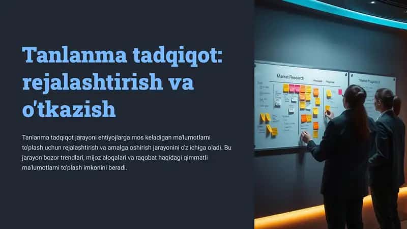 Tanlanma tadqiqot: rejalashtirish va o'tkazish 1