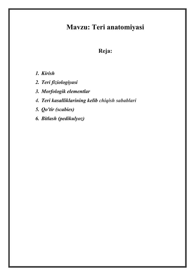 Teri anatomiyasi 1