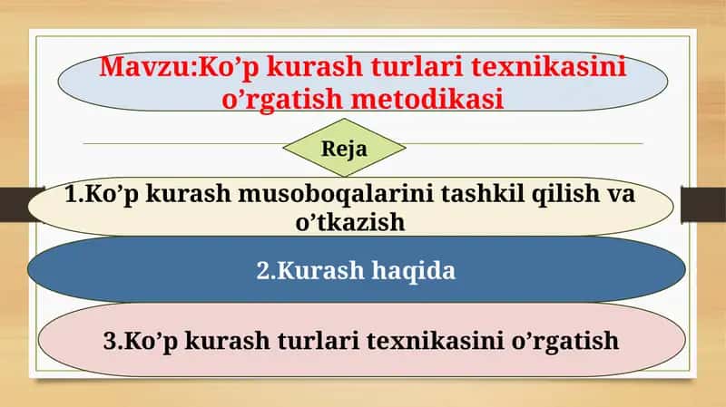 Ko’pkurash turlari texnikasini o’rgatish metodikasi 1