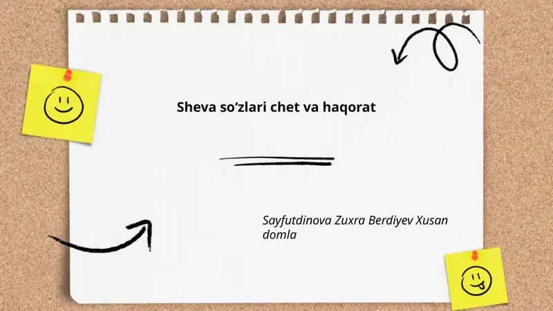 Sheva soʻzlari chet va haqorat 1