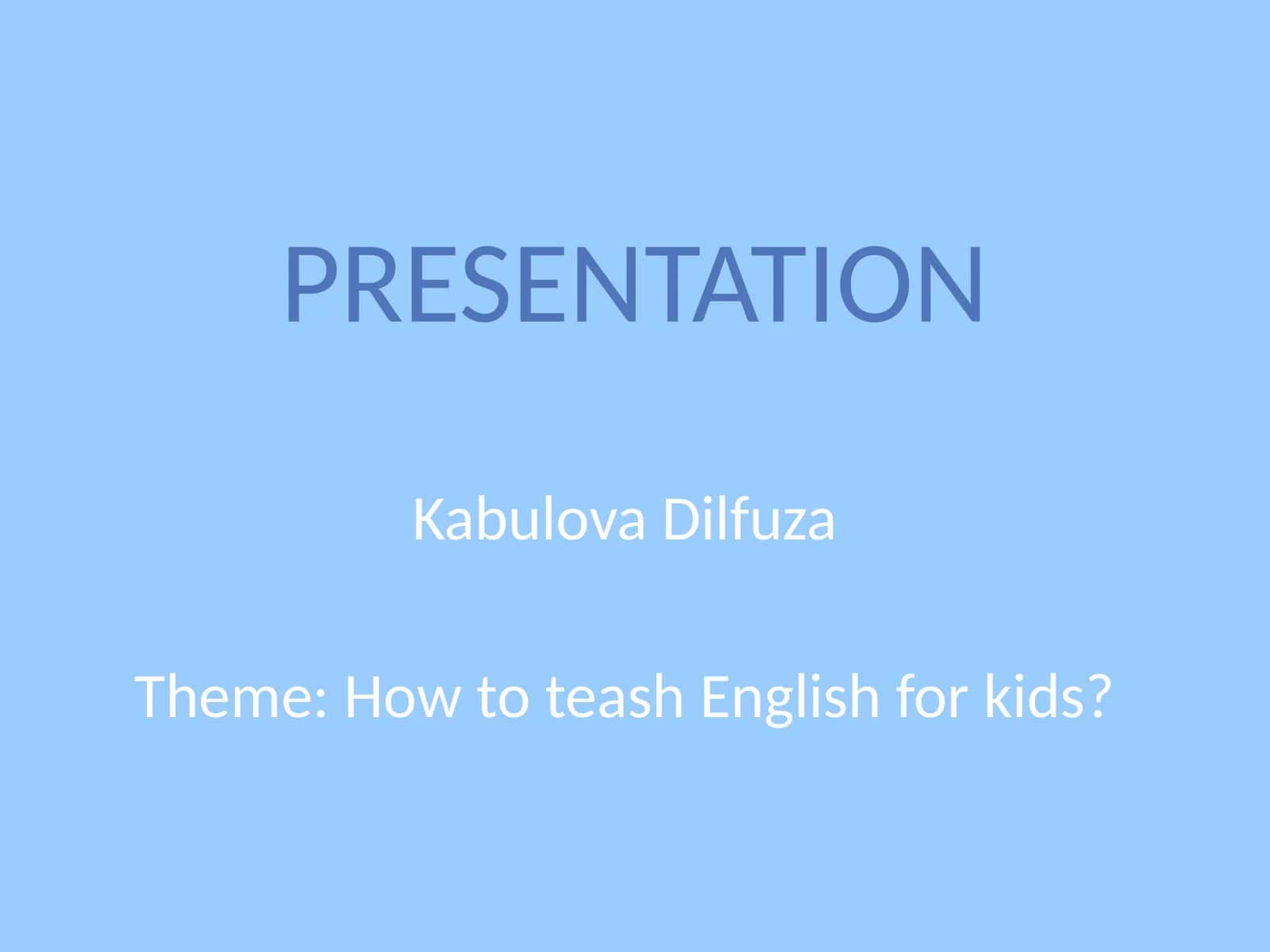 How to teach English for kids 1