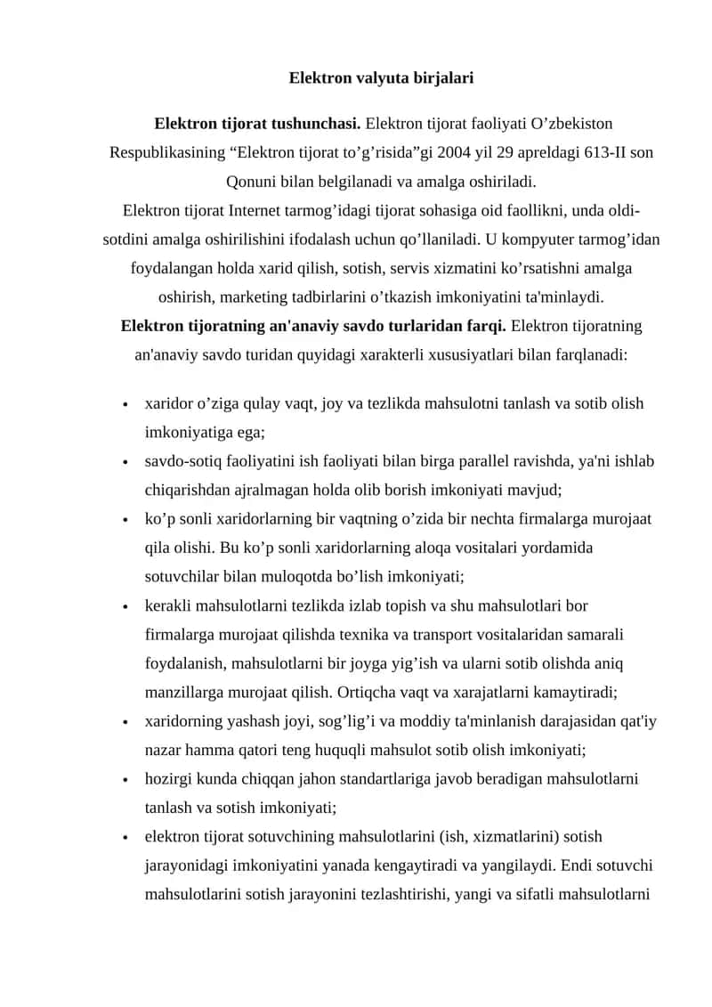 Elektron valyuta birjalari 1
