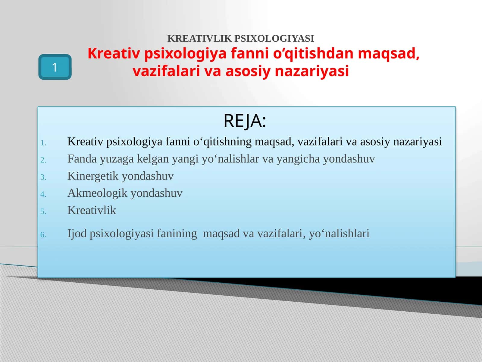 KREATIVLIK PSIXOLOGIYASI 1