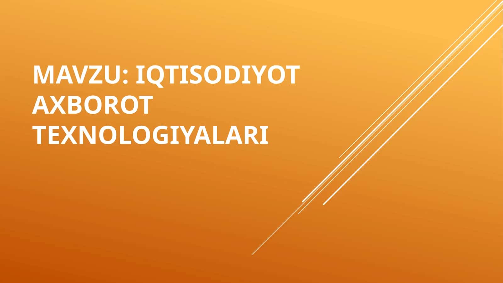 Iqtisodiyot axborot texnologiyalari 1