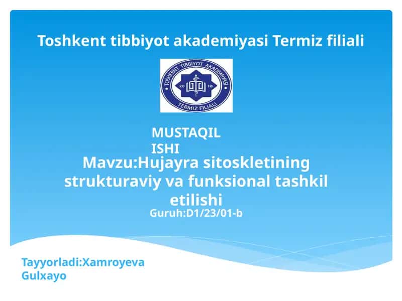 Hujayra sitosikleti strukturaviy tuzilishi 1