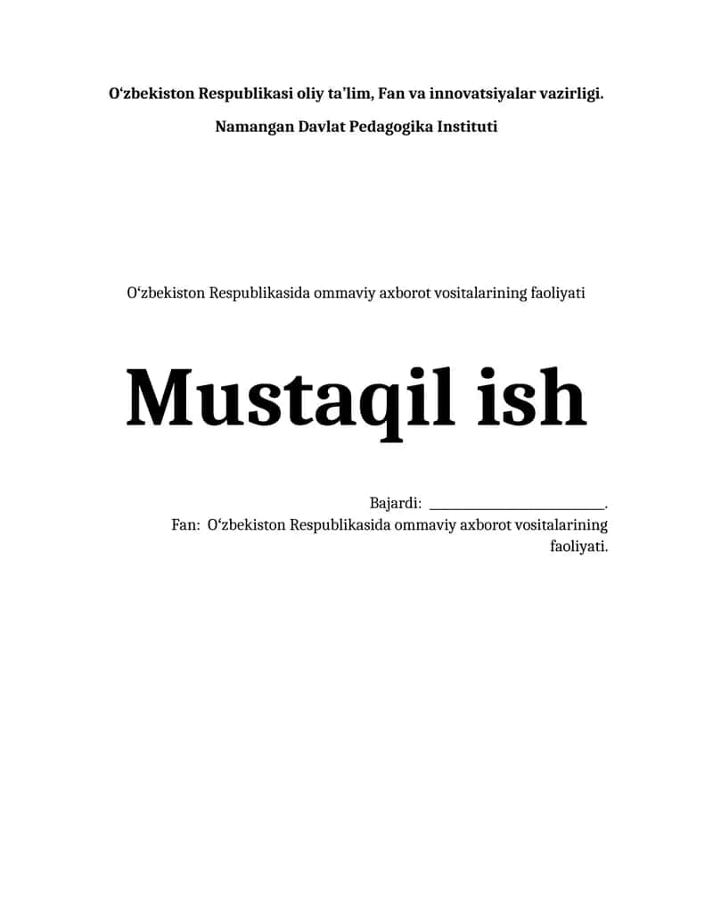 Ommaviy axborot vositalarining tarixi va rivojlanishi 1