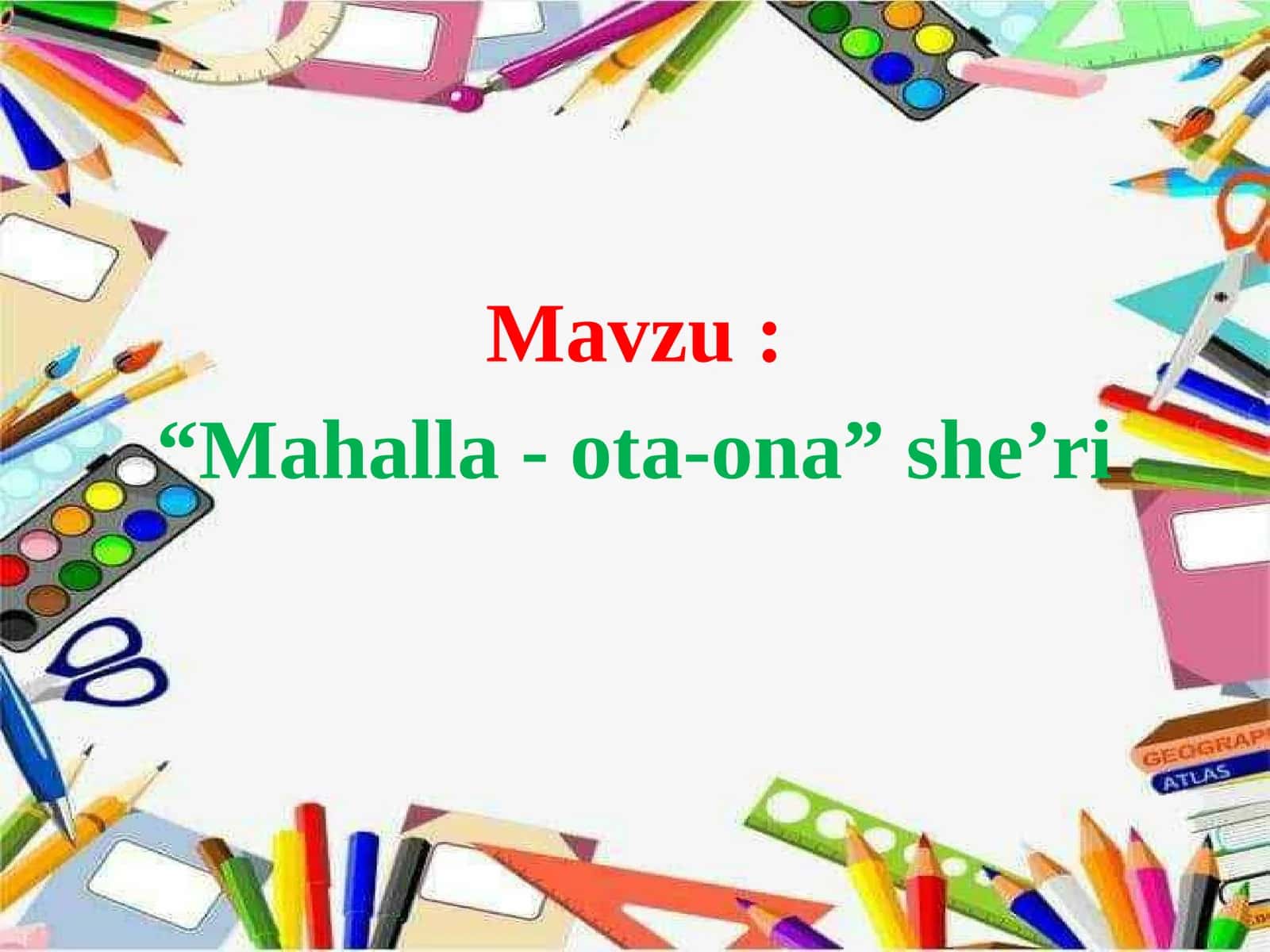 Mahalla -ota-ona 1