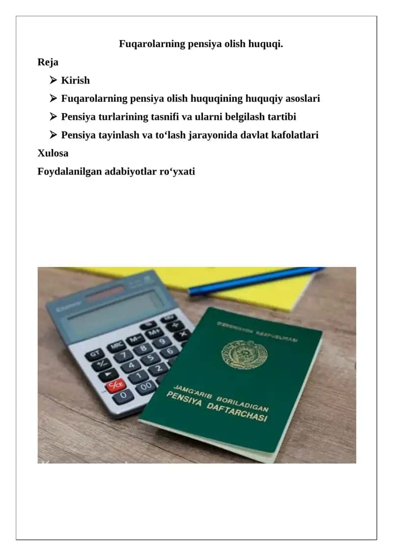 Fuqarolarning pensiya olish huquqi 1