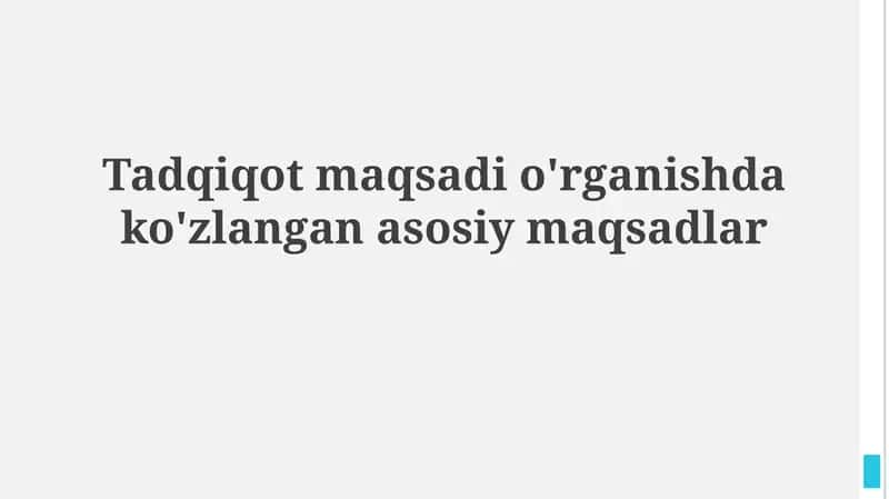 Maqsadlarni Shakllantirish va Baholash 1