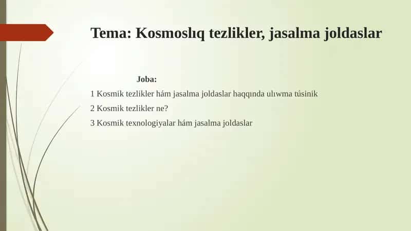 Kosmik Tezlikler va Jasadlar 1