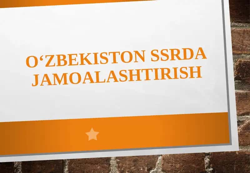 O‘zbekiston SSR da jamoalashtirish siyosati 1