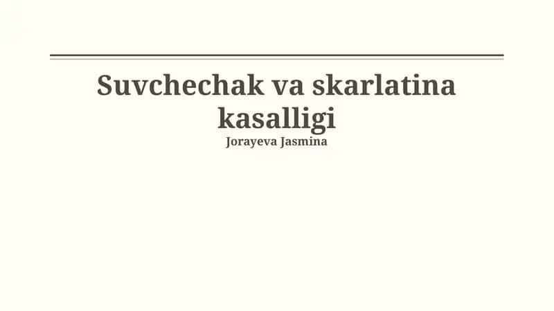 Qizamiq va Skarlatina kasalligi 1