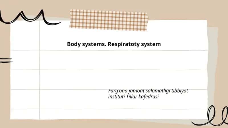 Respiratoty system 1
