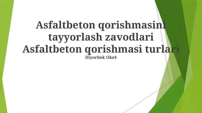 Asfalt Beton Aralashtirish Zavodlari 1