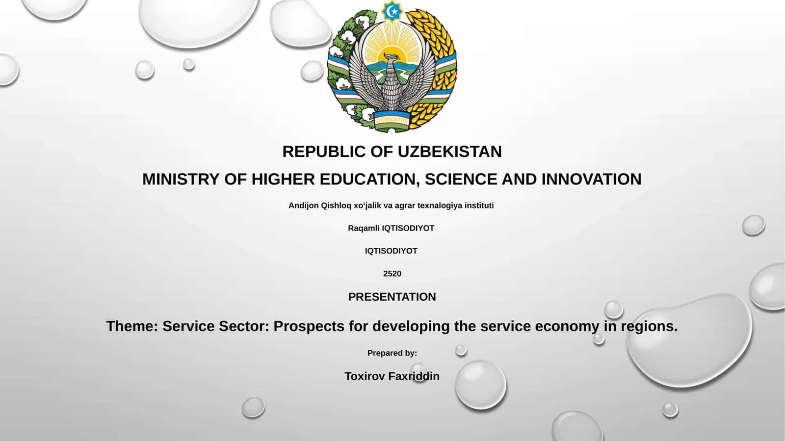 Service Sector: Prospects for developing the service economy in regions. 1
