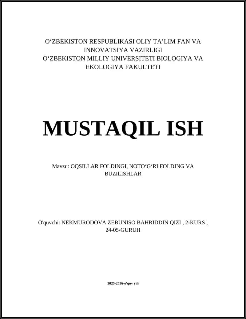Oqsillar Foldingi 1