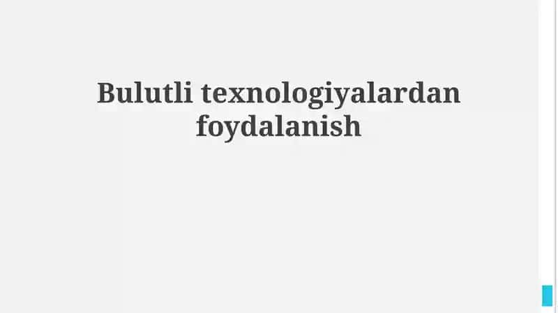 Bulut texnologiyalari: Asosiy tushunchalar
