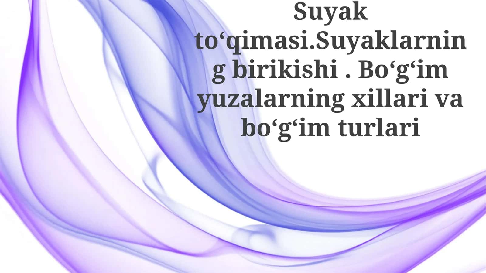 Suyak To'qimasi 1