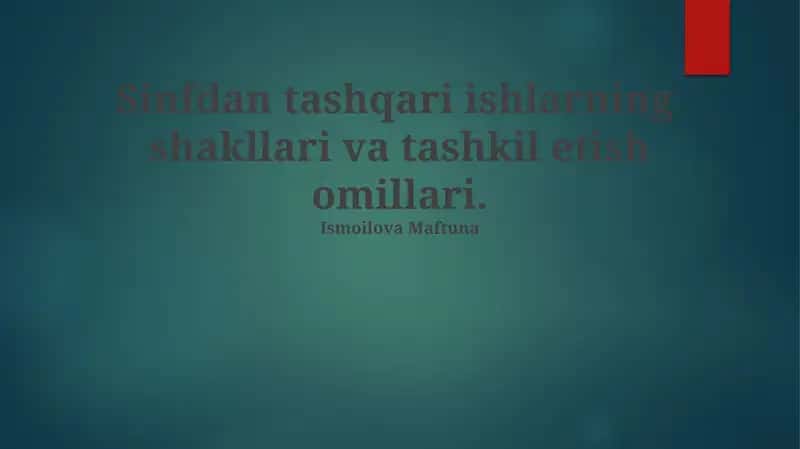 Qo'shimcha mashg'ulotlar turlari 1