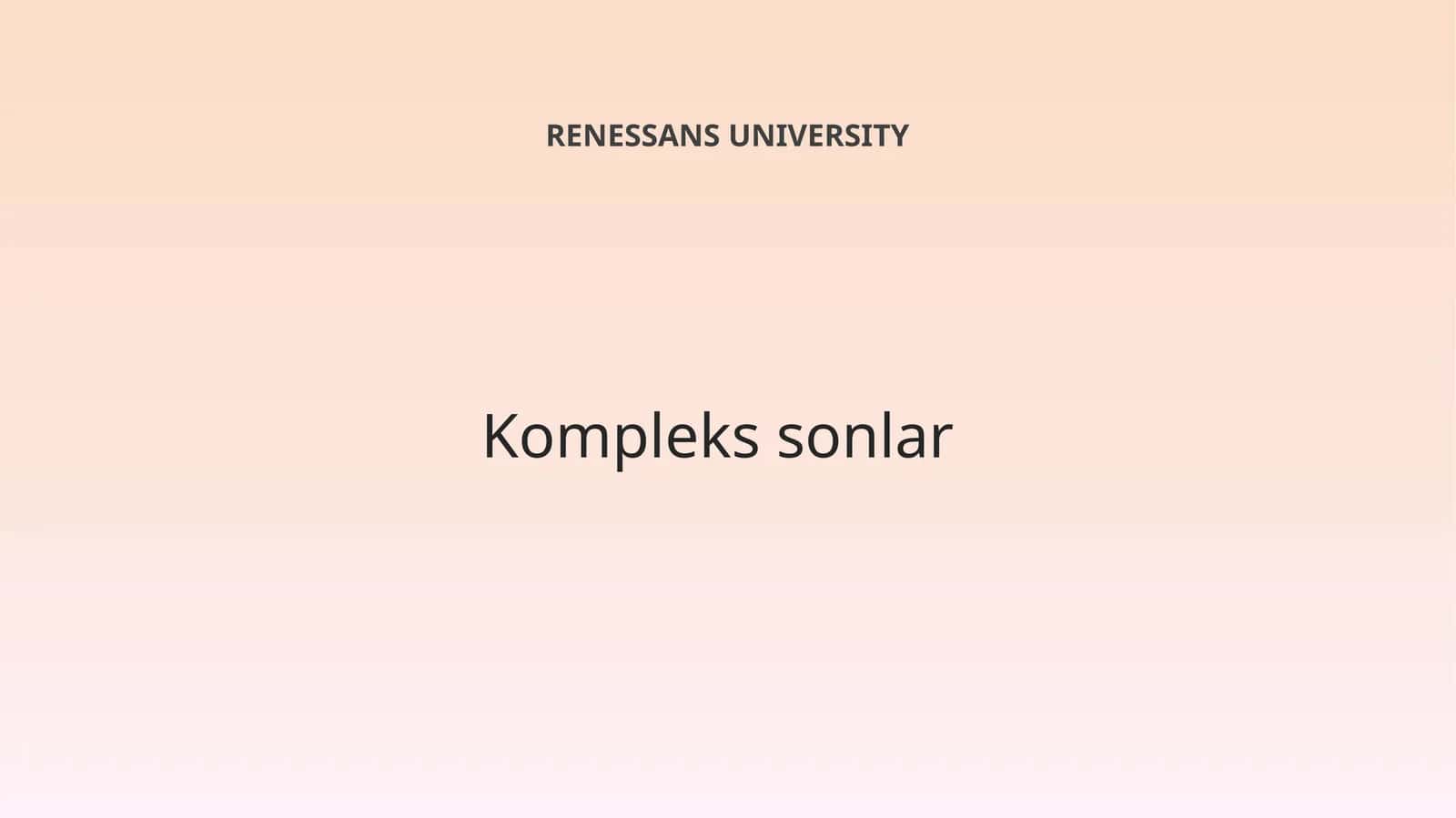 Kompleks sonlar 1